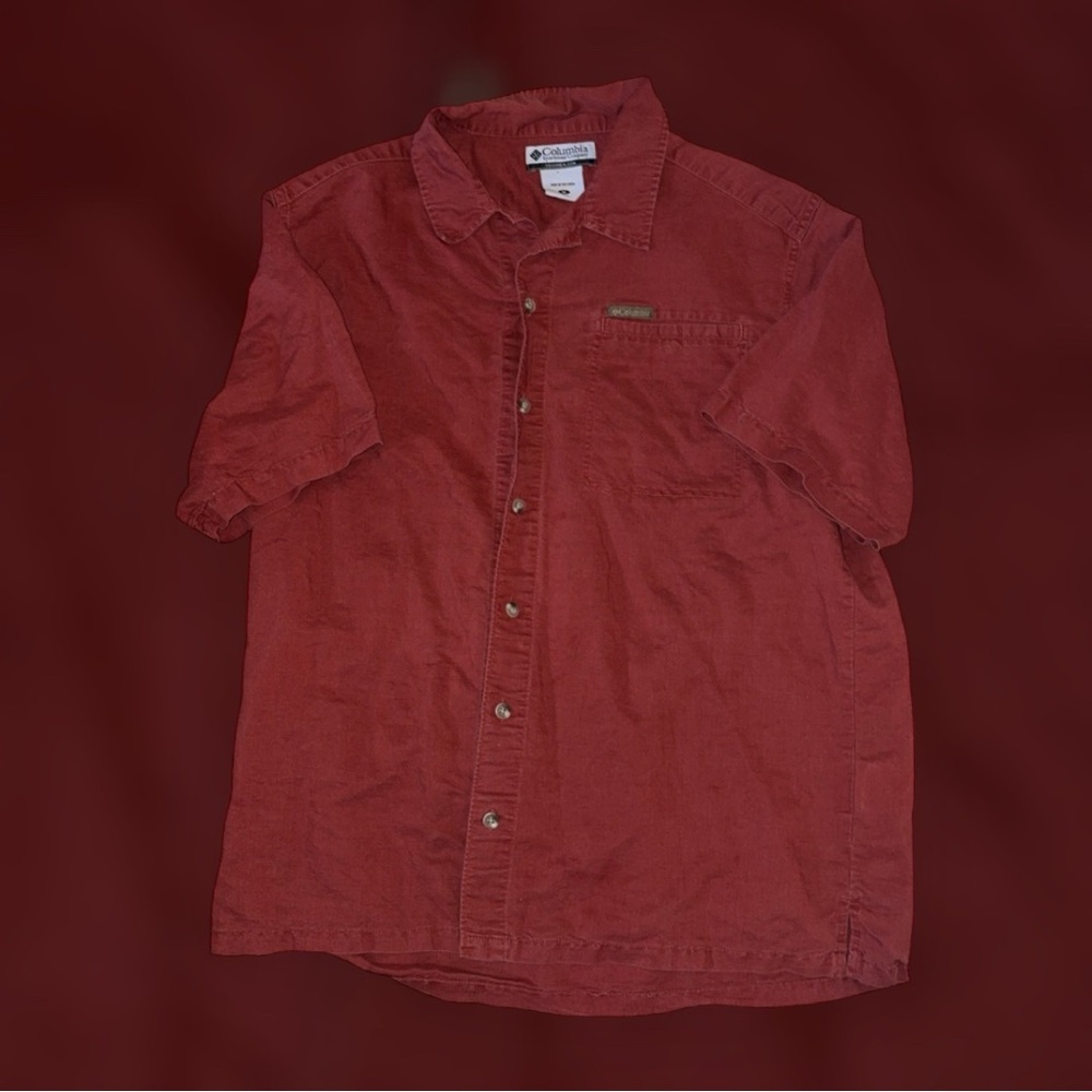 Columbia Men's Casual Red Button Down Shirt